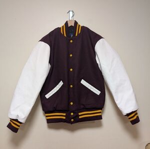 Jostens Varsity Jacket Small Maroon White Unisex